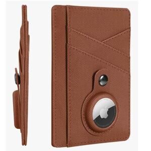 Minimalist Wallet with AirTag Holder Thin Card Case ID Window RFID Blocking